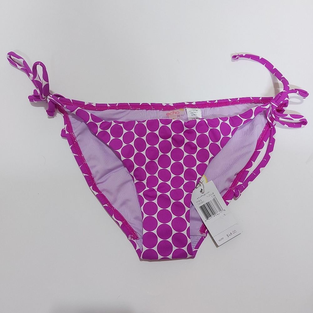 Echo Purple Polka Dot Bikini Bottoms